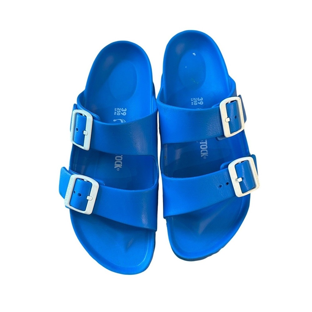 Birkenstock Arizona EVA Blue Rubber Sandals Slides Women 39 L8 M6 1019050